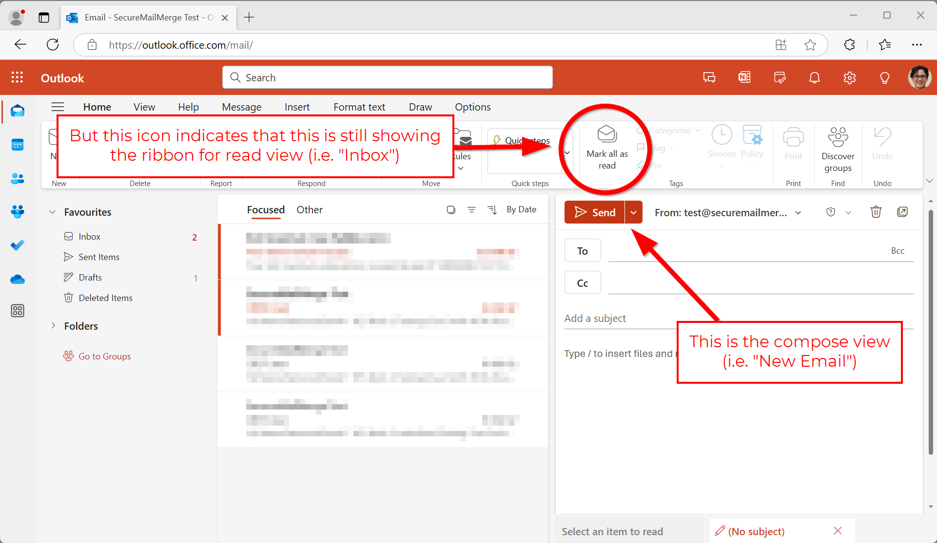 The wrong ribbon is shown