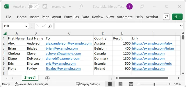 Merge from your spreadsheet