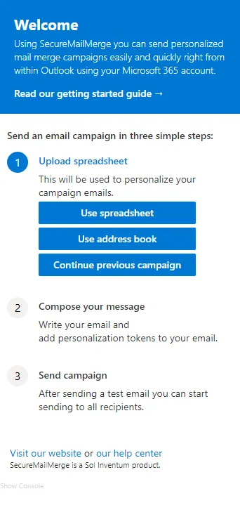 Sending mail merge with attachments from Outlook