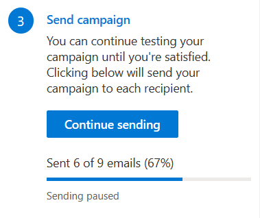 Screenshot of a paused campaign