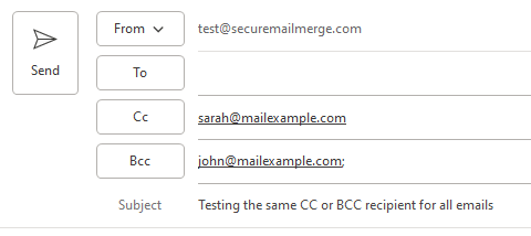 Adding CC or BCC recipients to a mail merge